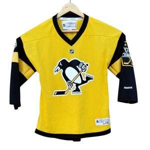 Pittsburgh Penguins Hockey Jersey 2017 Stadium Series Reebok L/XL Yellow Black